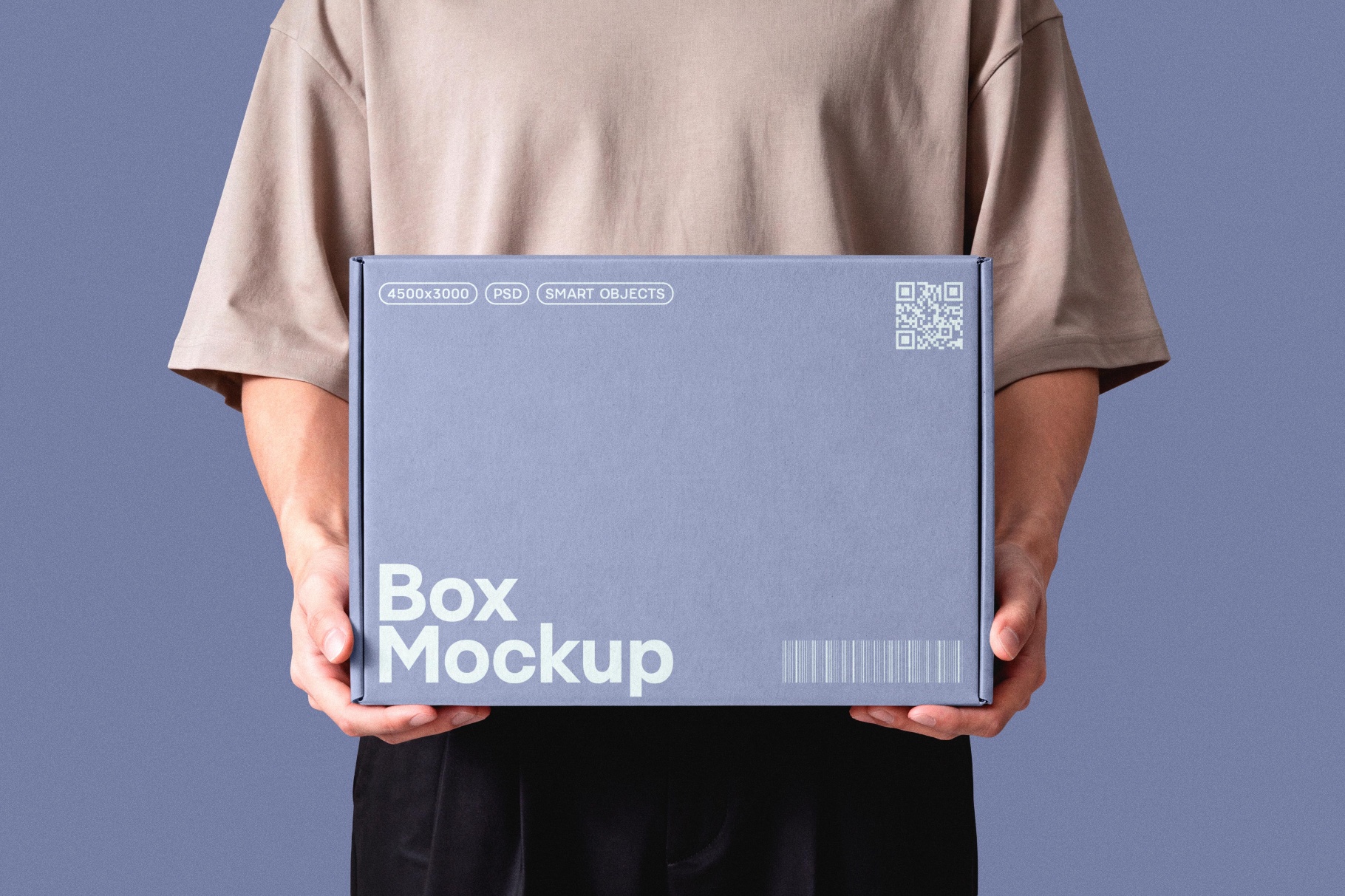 Box In Hands Mockup