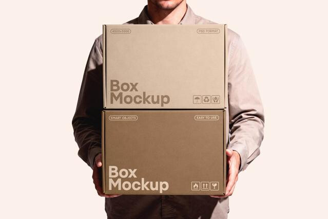 Boxes Mockup in Hands