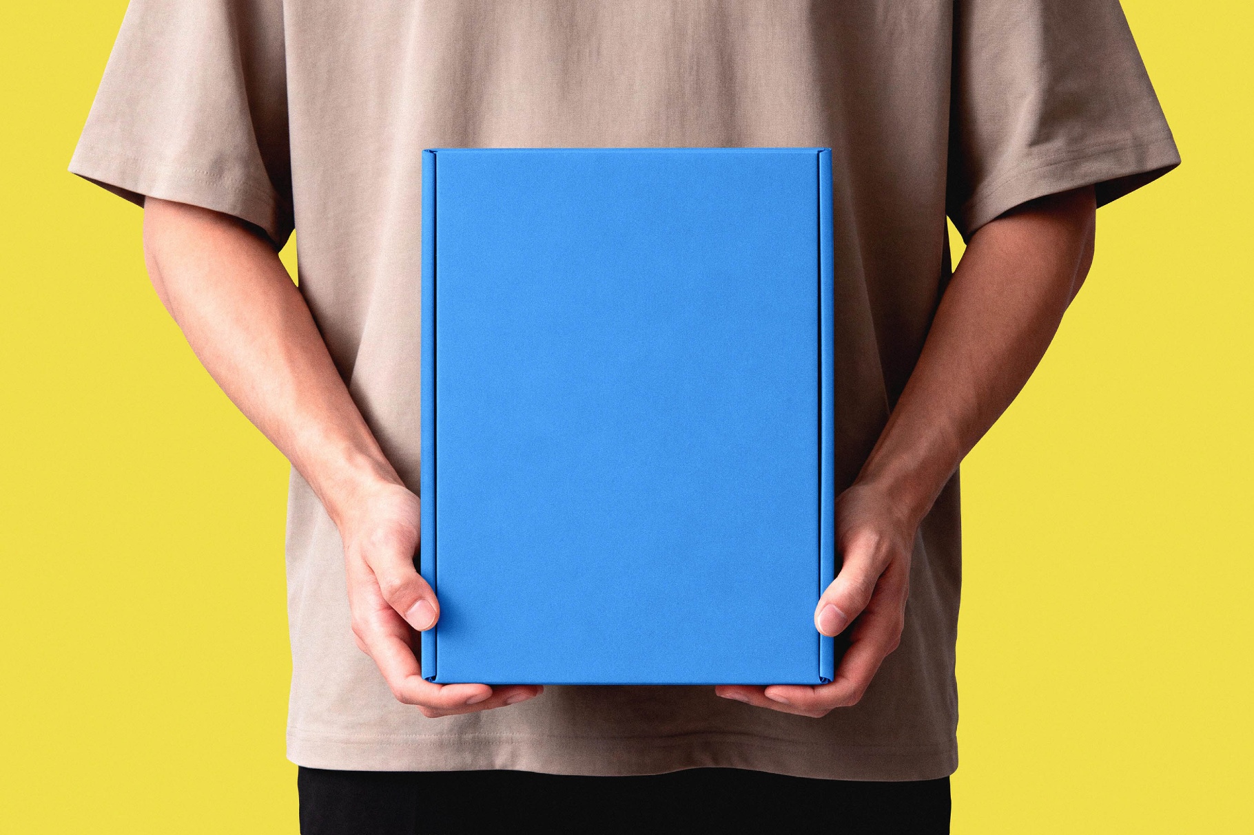 Box In Hands Mockup
