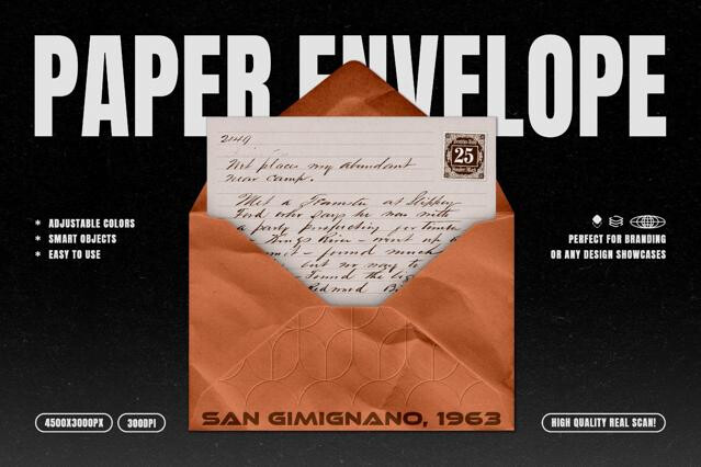 Small Paper Envelope Mockup