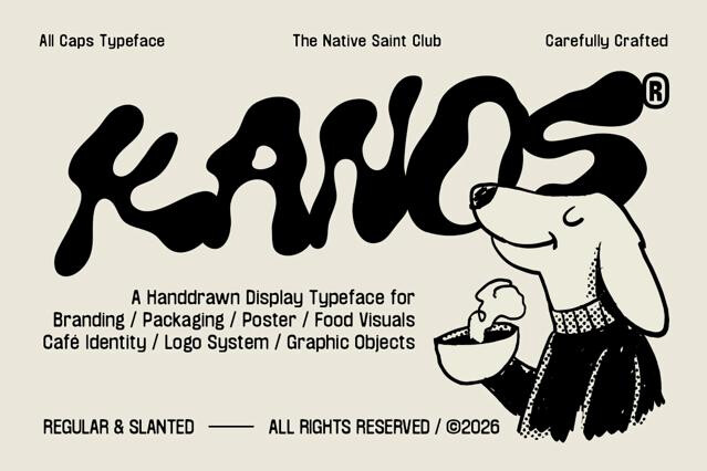 Kanos – Groovy Hand Drawn Display Font
