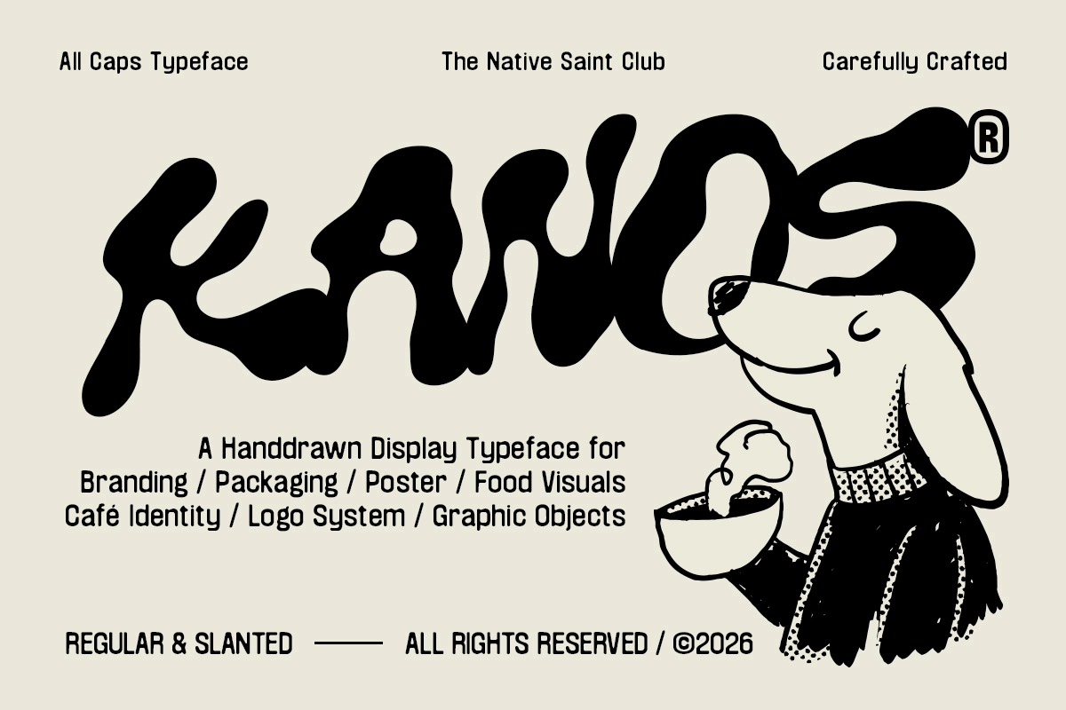 Kanos – Groovy Hand Drawn Display Font