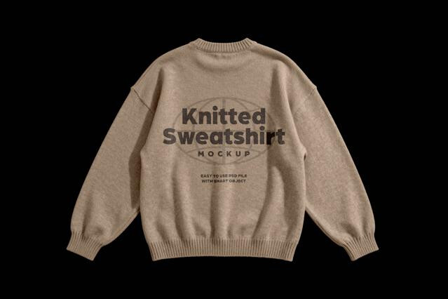 Oversize Knitted Sweatshirt Mockup