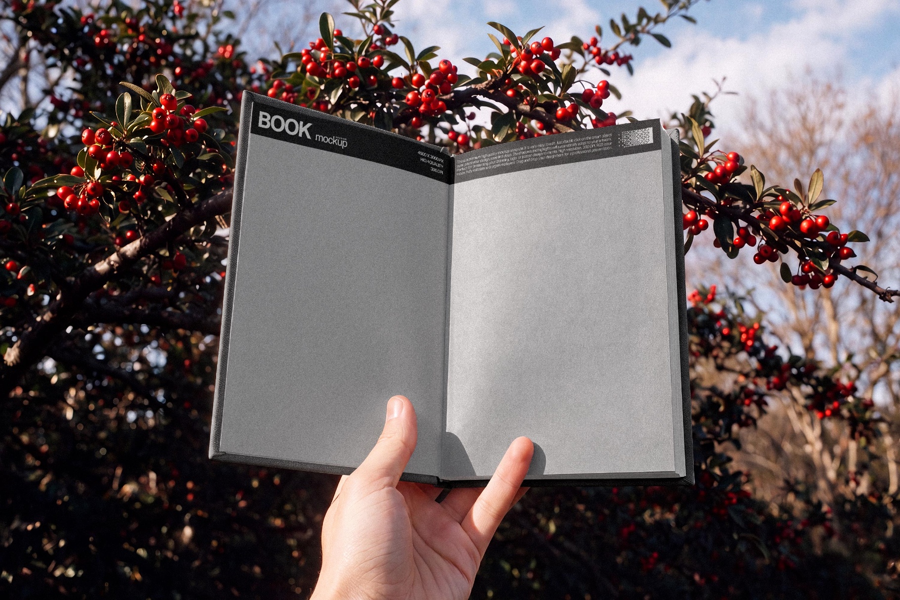 Open Book Mockup in Hand