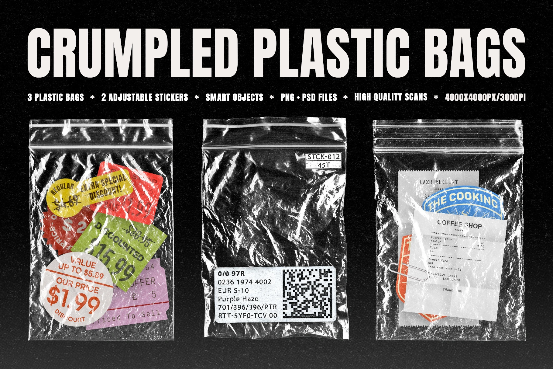 Crumpled Ziplock Plastic Bags
