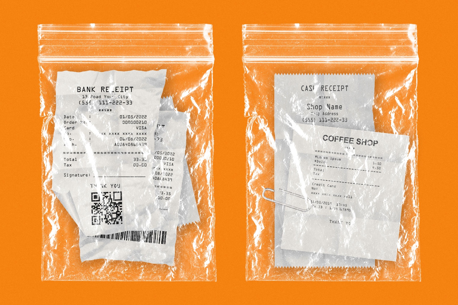 Crumpled Ziplock Plastic Bags