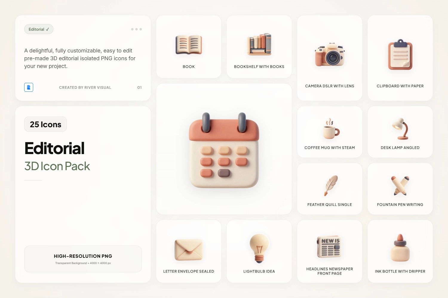 3D Editorial Icons