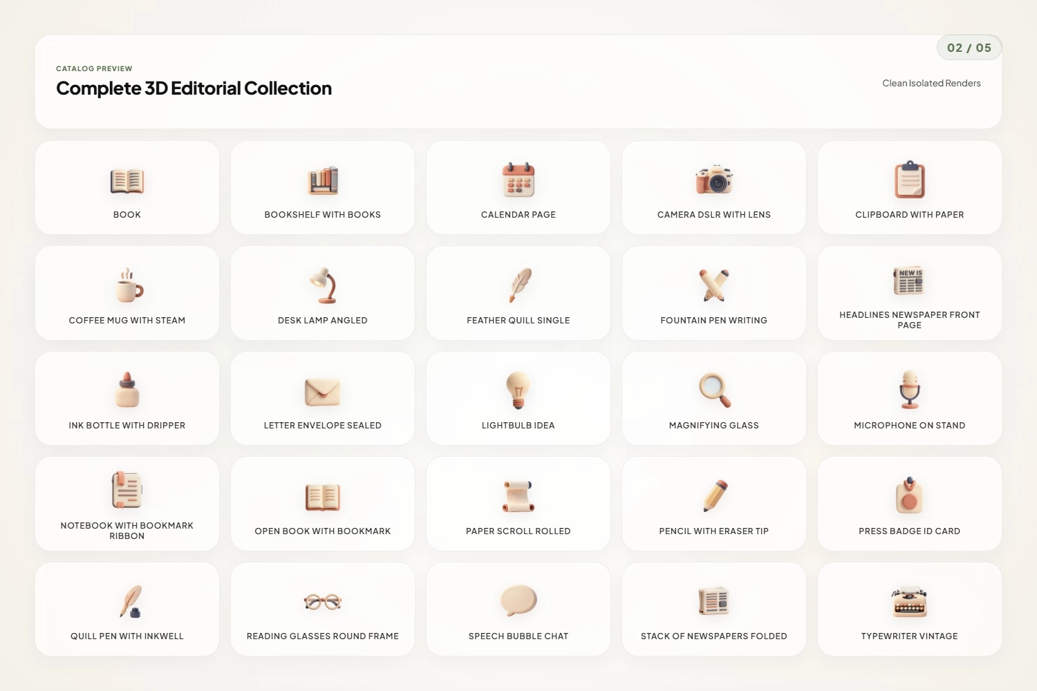 3D Editorial Icons