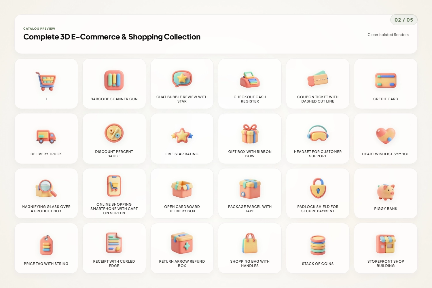3D E-Commerce & Shopping Icons