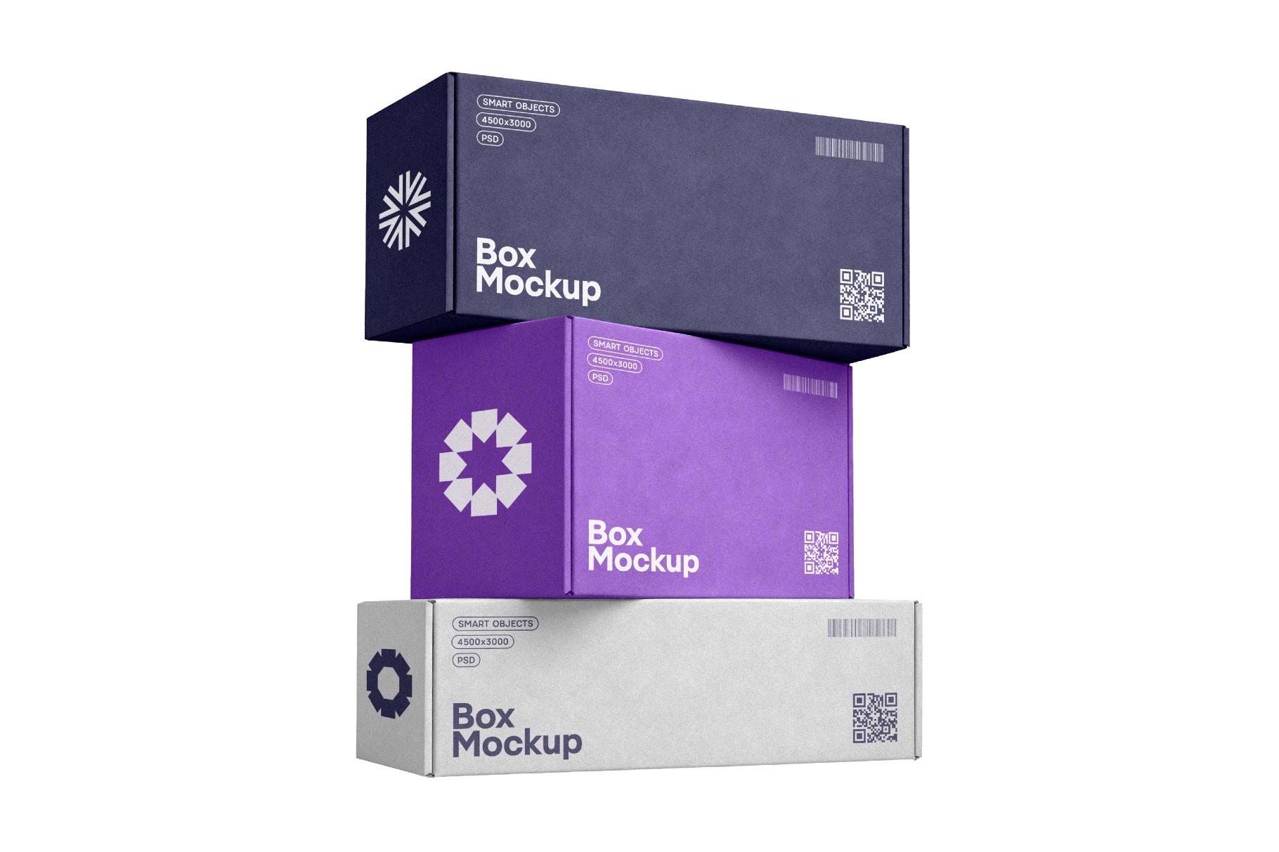 Stacked Shipping Boxes Mockup
