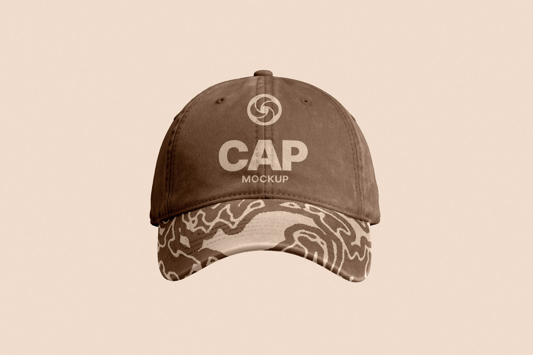 Baseball Cap Mockup with Patterned Brim