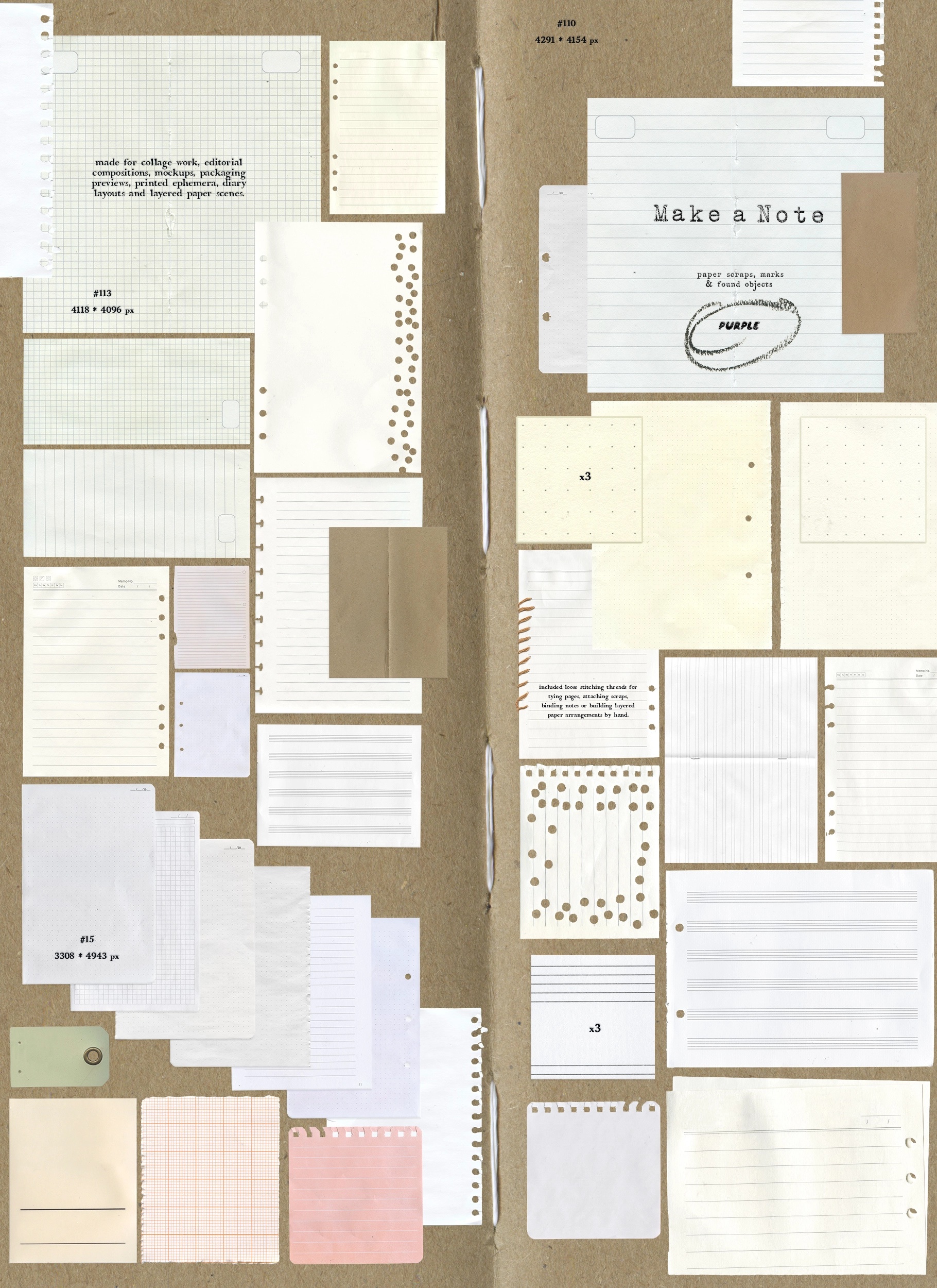 Make a Note Paper & Collage Elements