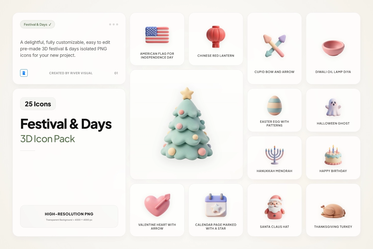 3D Festival & Day Icons