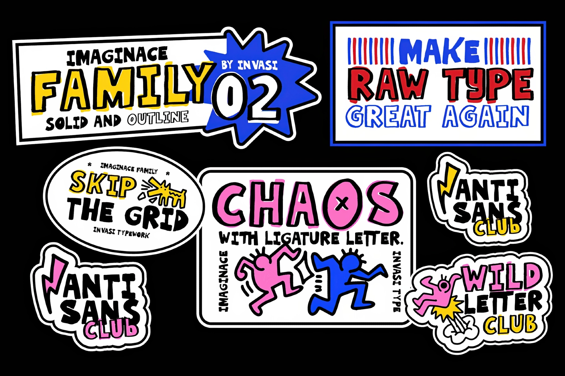 Imaginice – Raw Playful Family Font