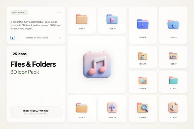 3D File & Folder Icons