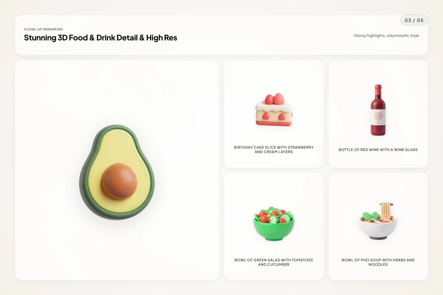 Food & Drink Claymorphic 3D Icons