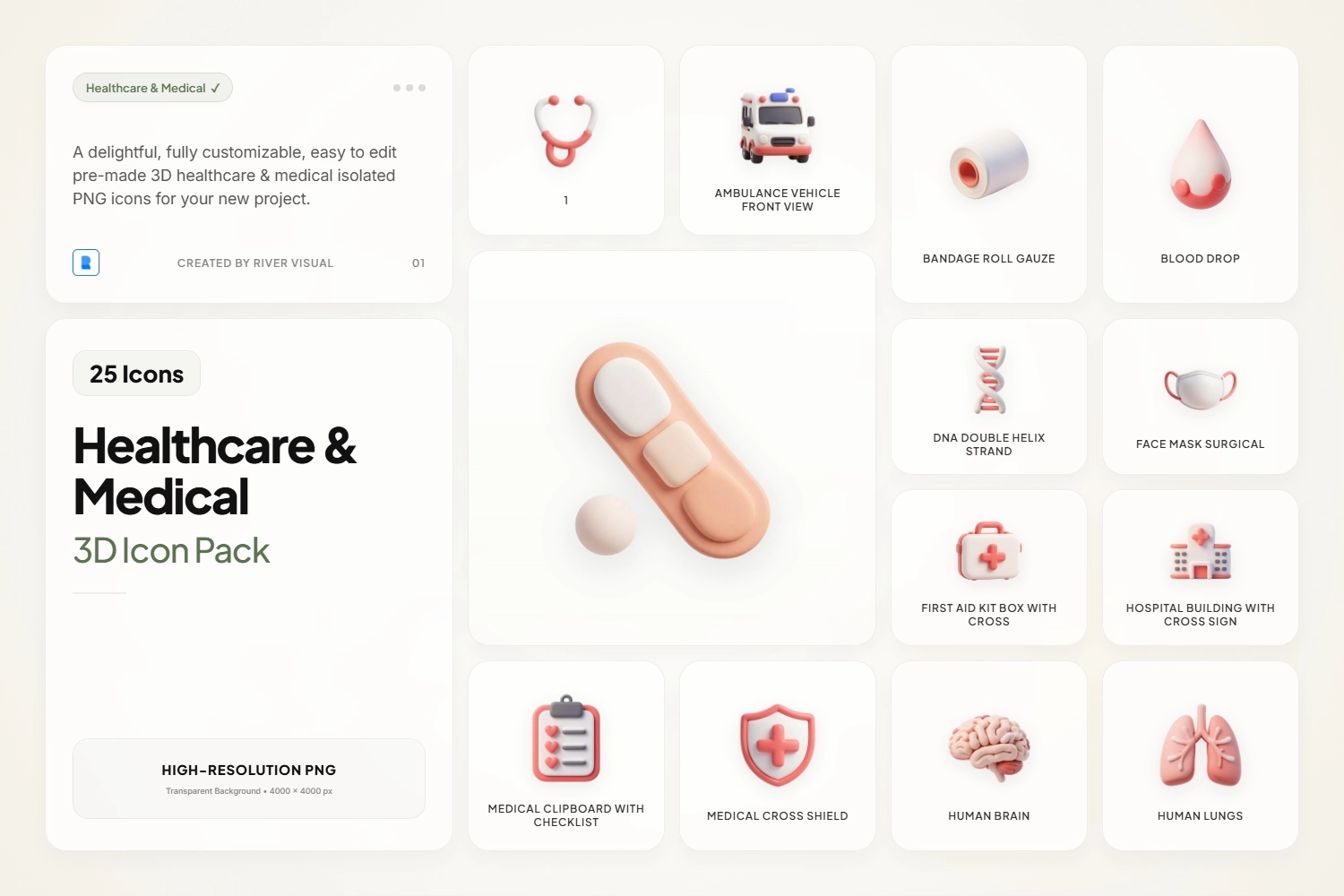 Health & Medical Claymorphic 3D Icons