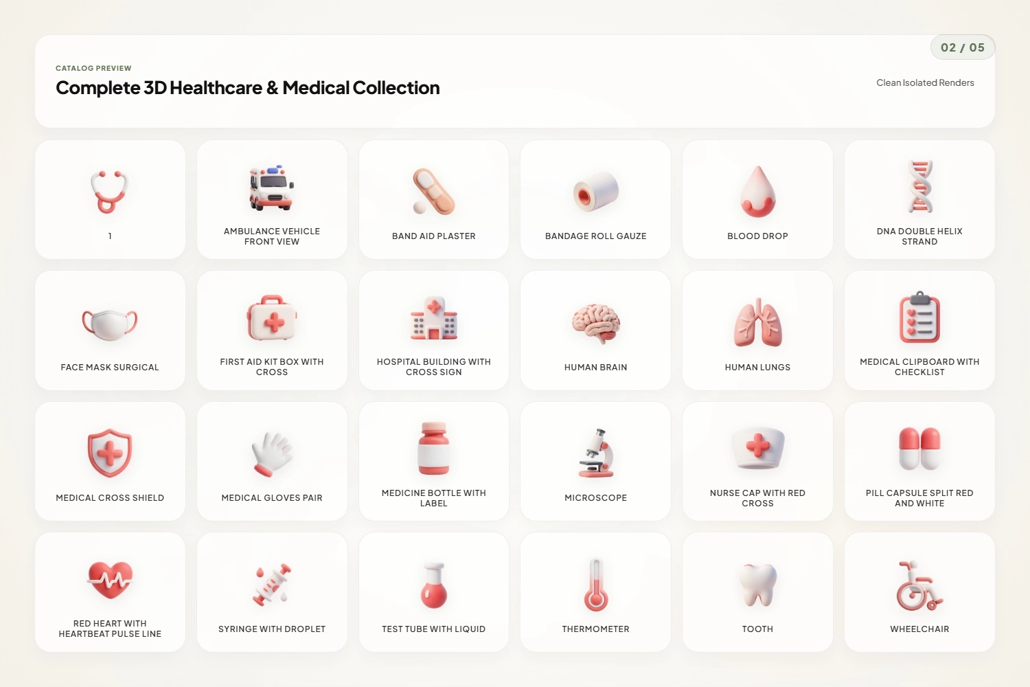 Health & Medical Claymorphic 3D Icons