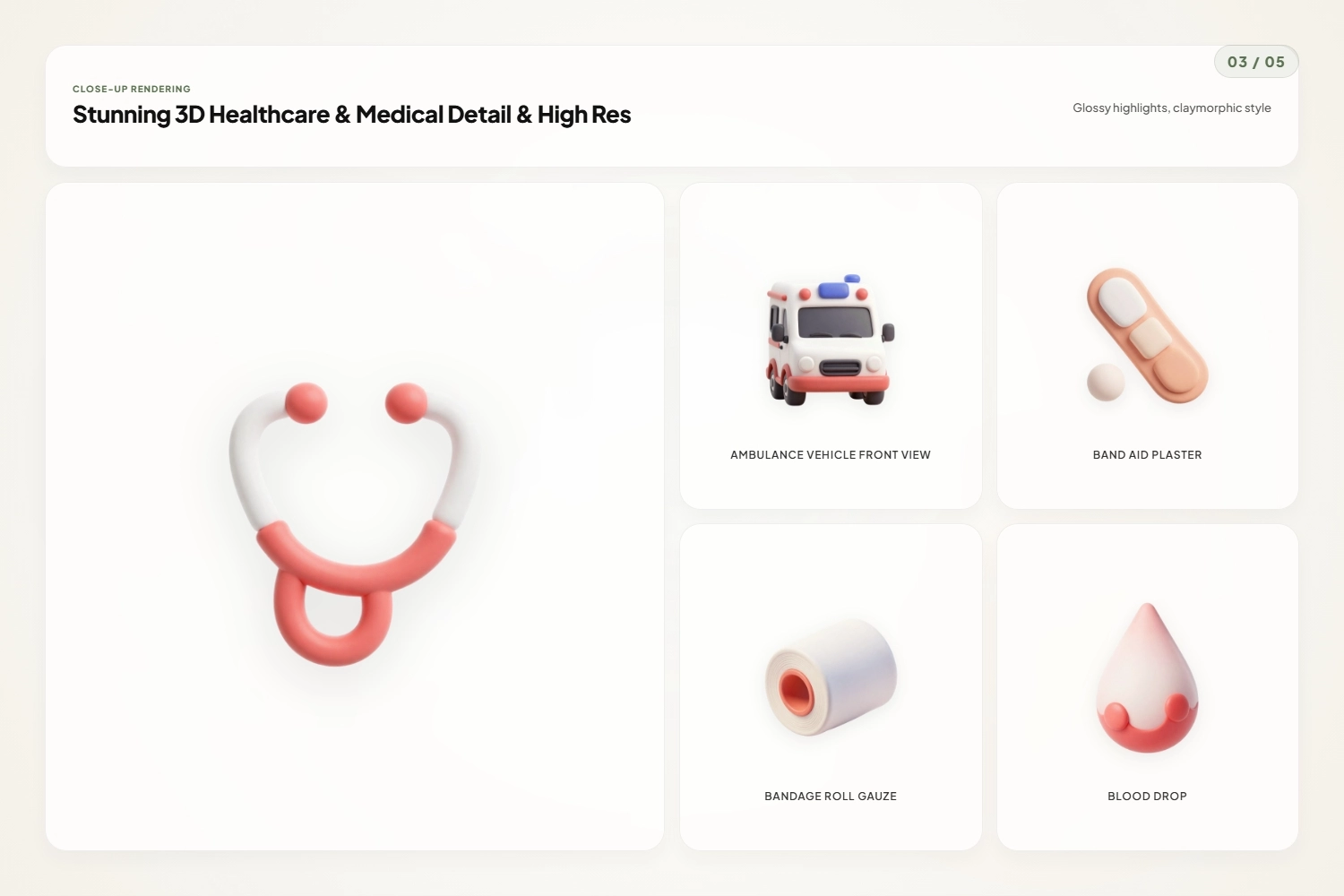 Health & Medical Claymorphic 3D Icons