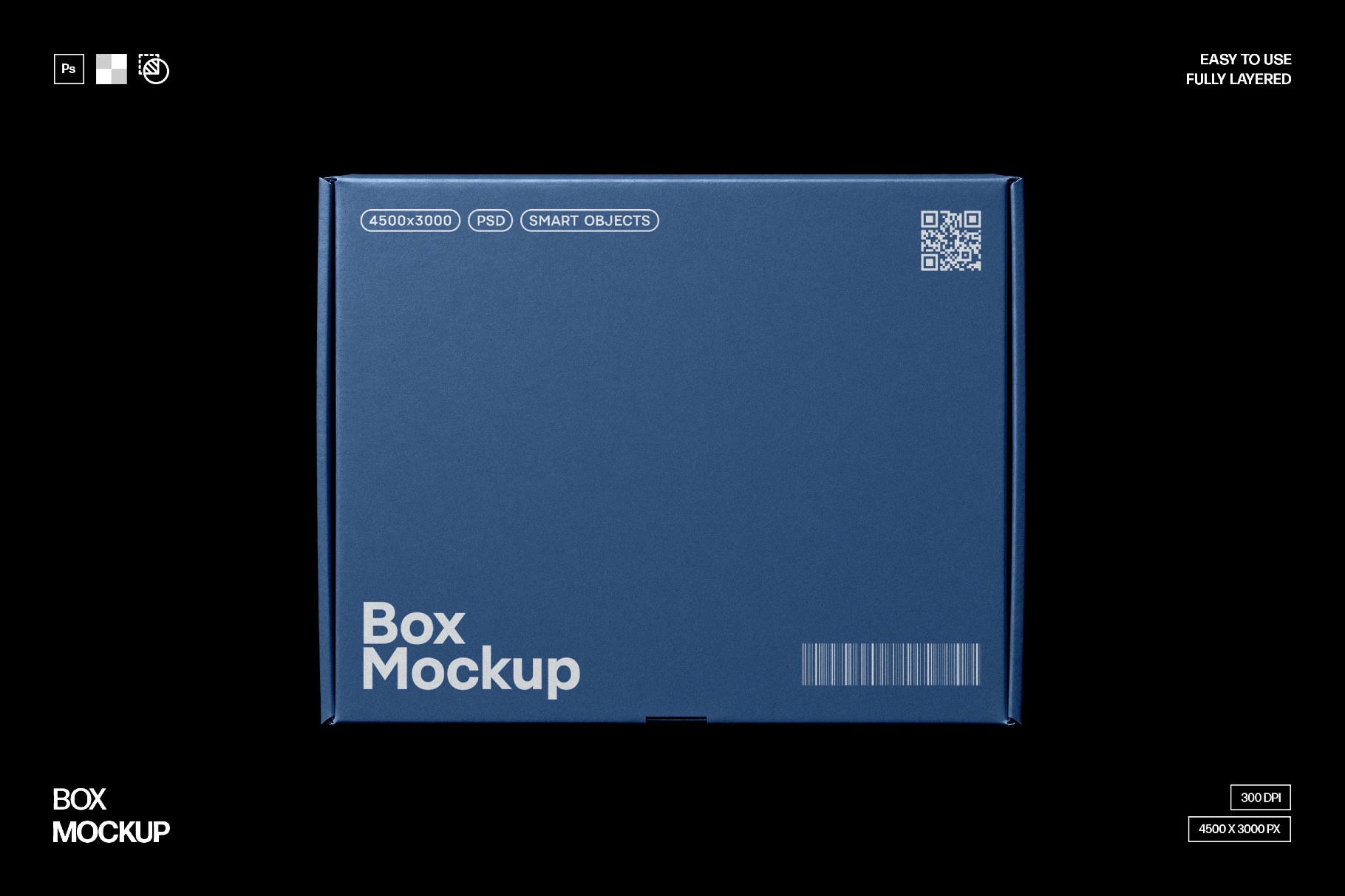 Flat Front Box Mockup