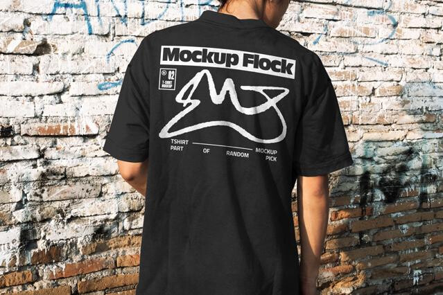 Street Wall Back T-Shirt Mockup
