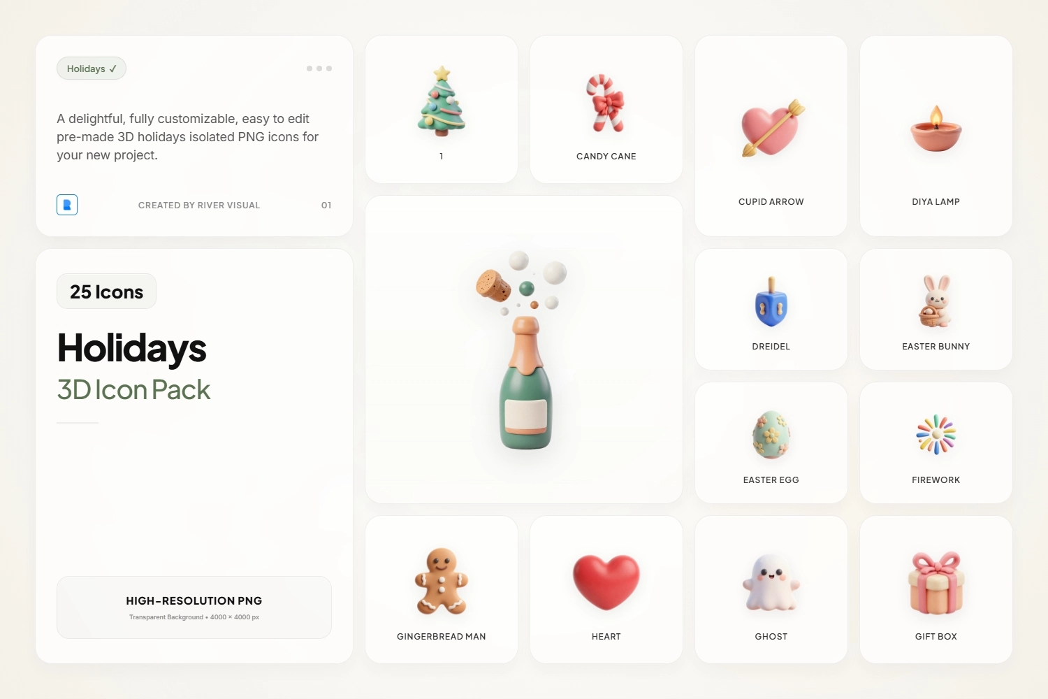 3D Holiday Icons