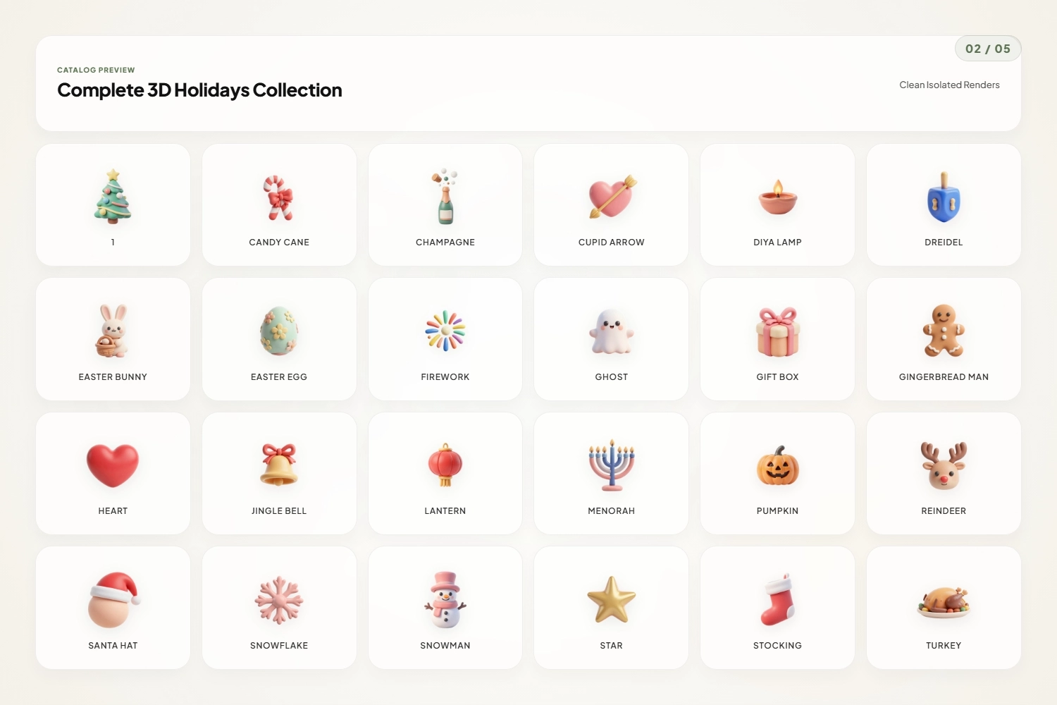 3D Holiday Icons
