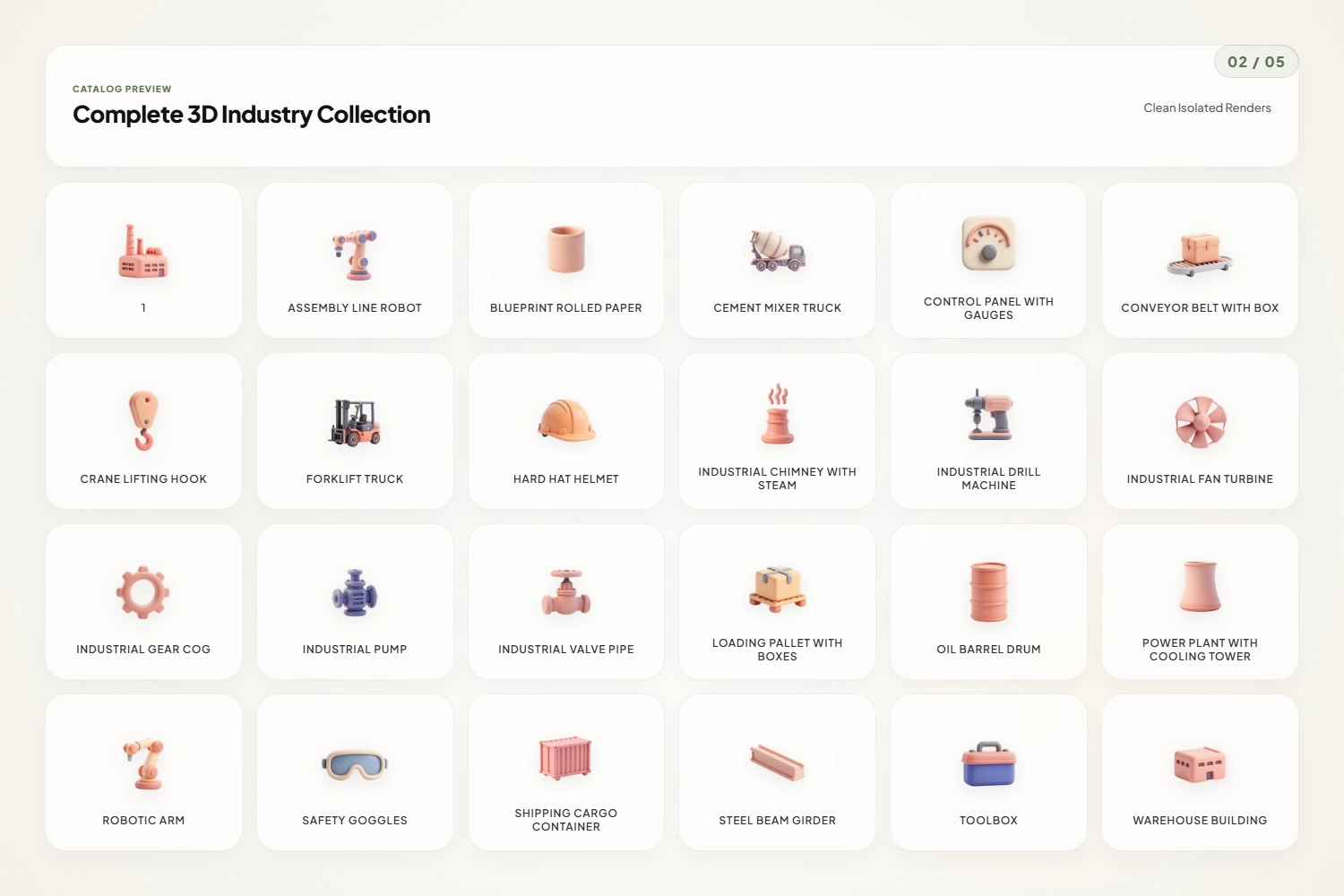 3D Industry Icons