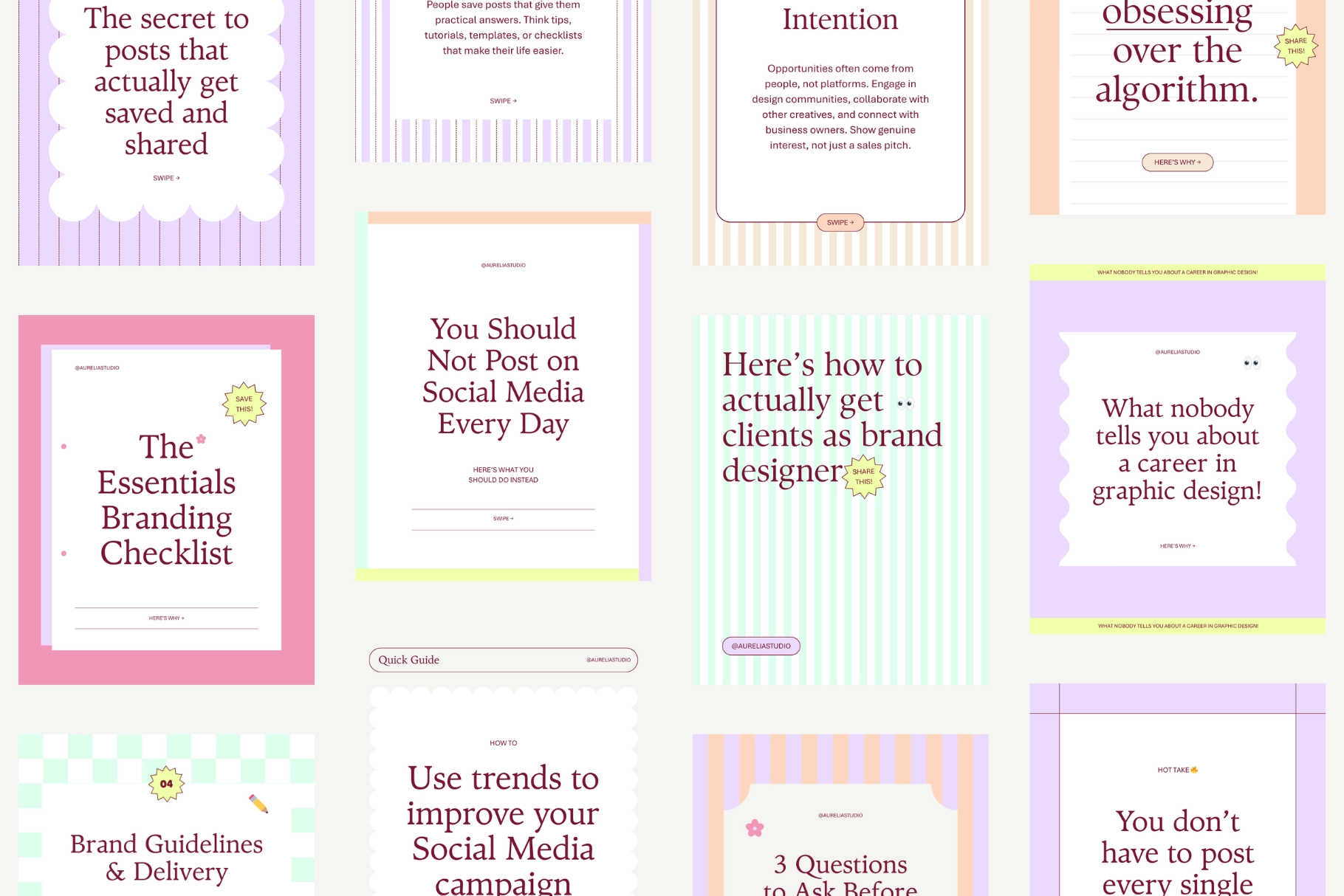 Pastel Stripe Seamless Carousels Template