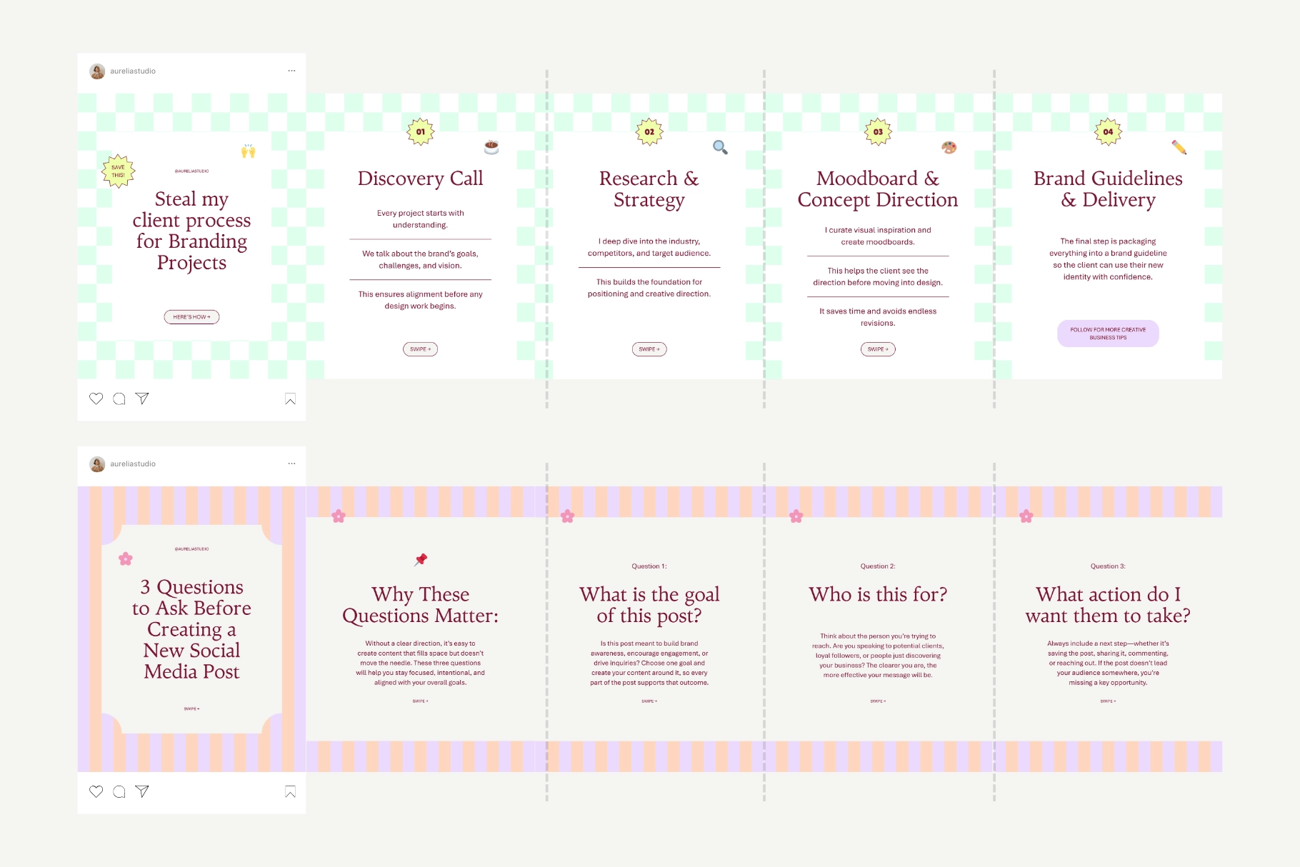 Pastel Stripe Seamless Carousels Template