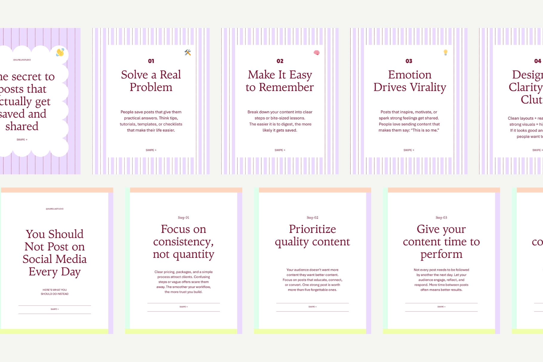 Pastel Stripe Seamless Carousels Template