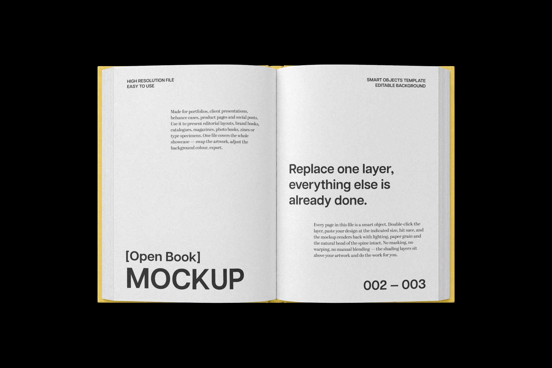 Opened Hardcover Book Mockup