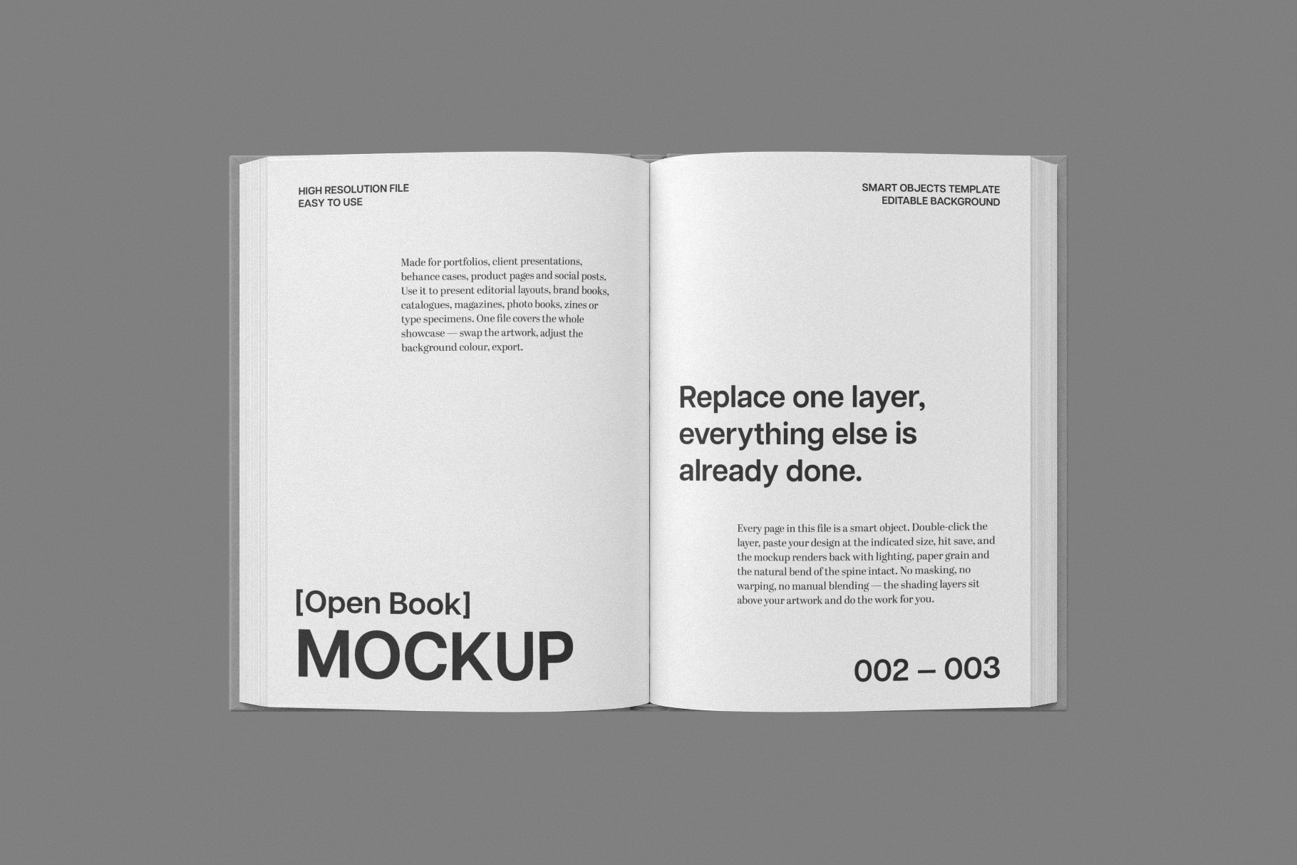 Opened Hardcover Book Mockup