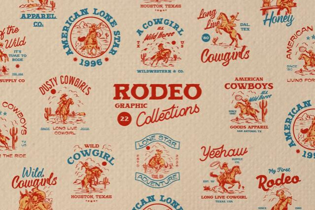 Wild Rodeo Illustrations & Badges