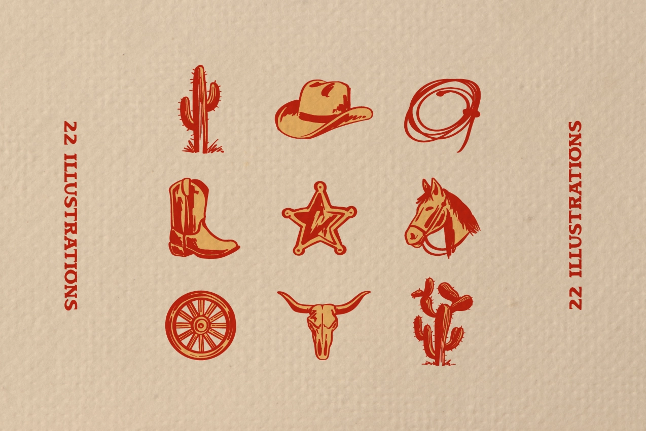 Wild Rodeo Illustrations & Badges