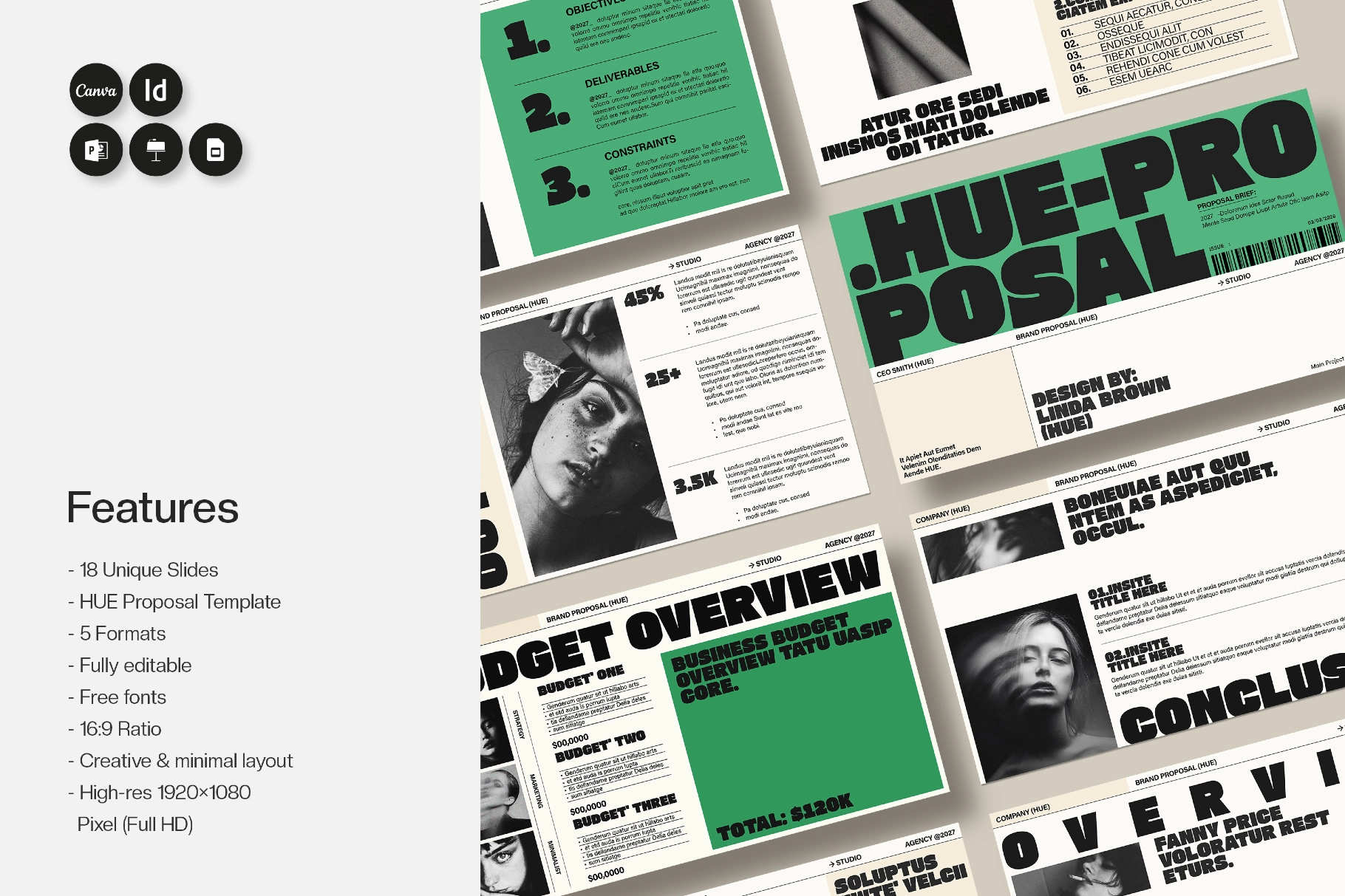 HUE - Brand Proposal Presentation Template