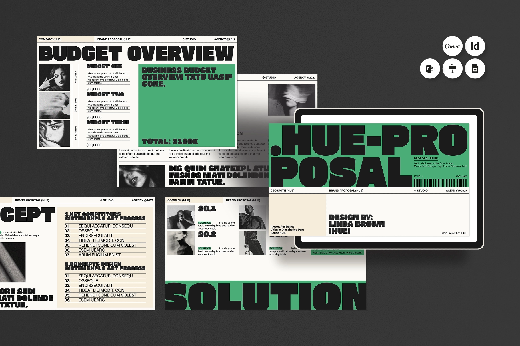 HUE - Brand Proposal Presentation Template