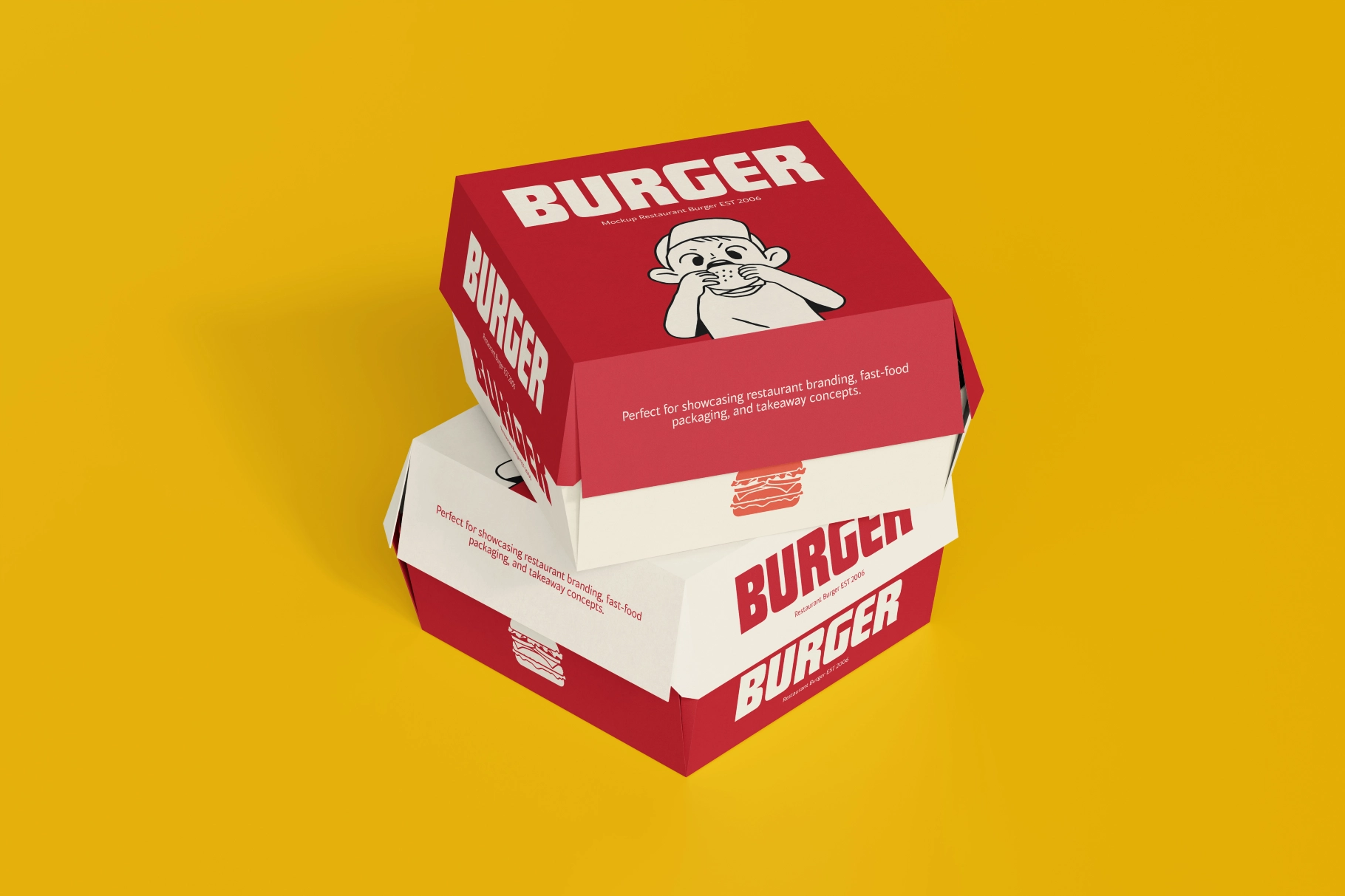Burger Box Packaging Mockup