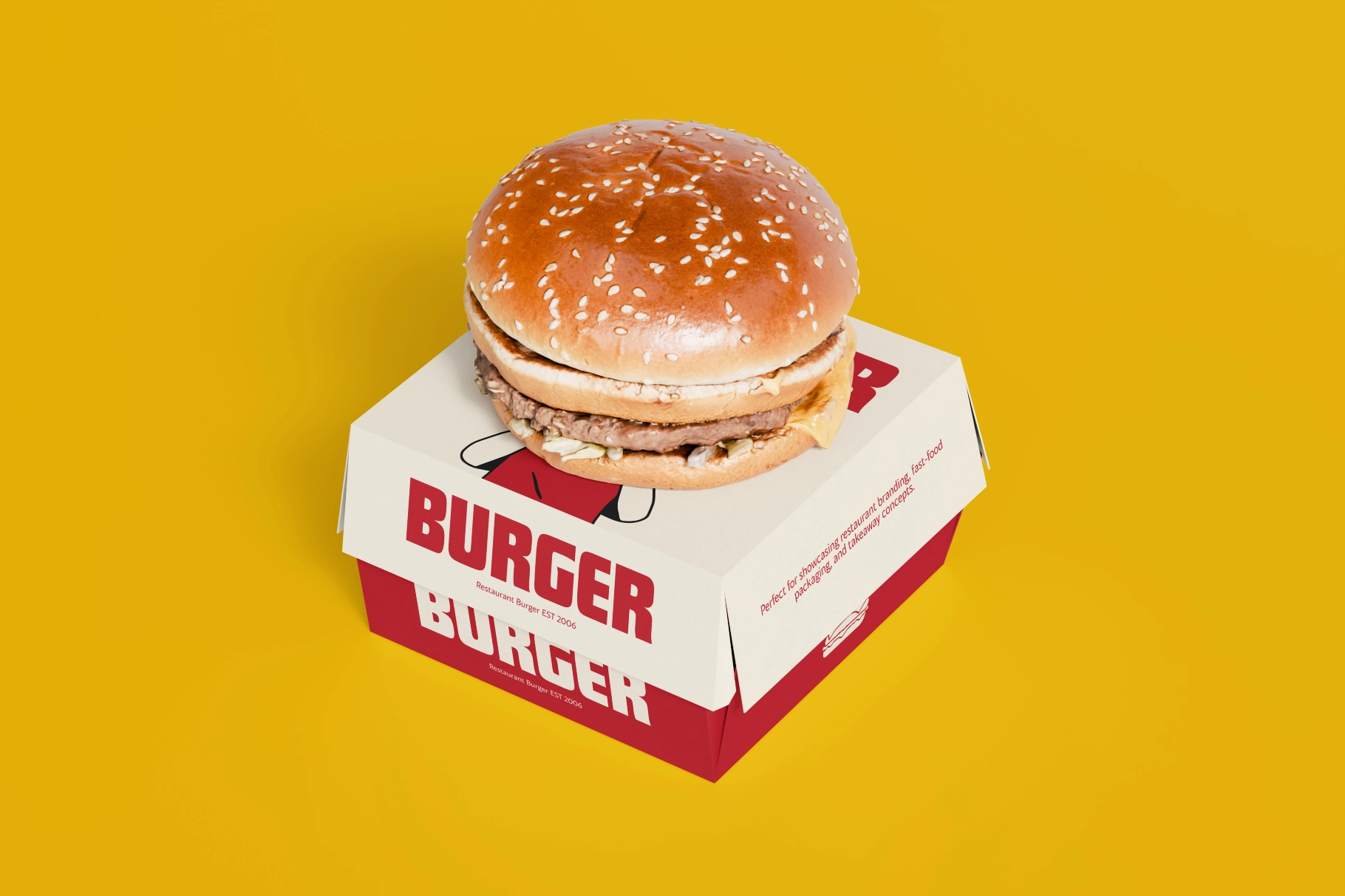 Burger Box Packaging Mockup