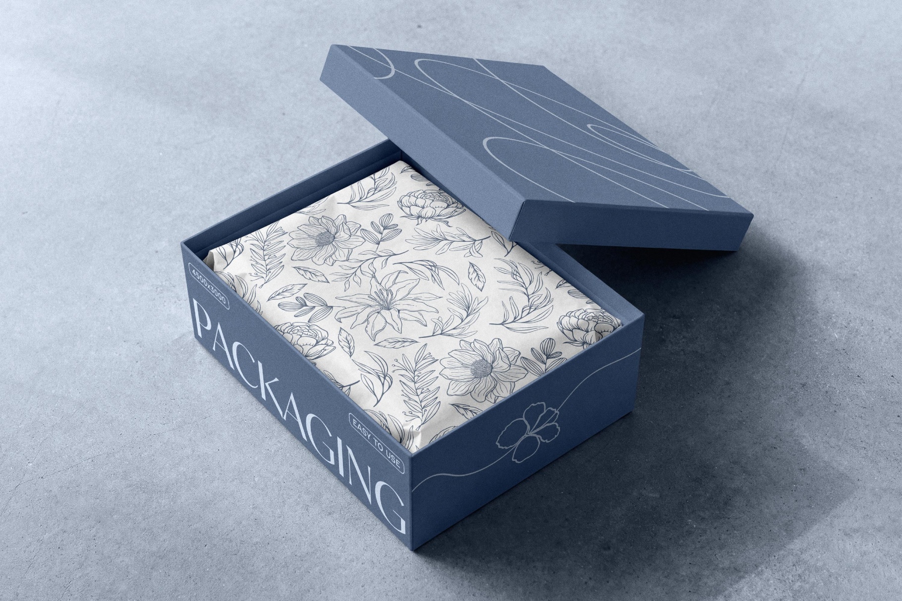 Gift Box & Tissue Paper Mockup