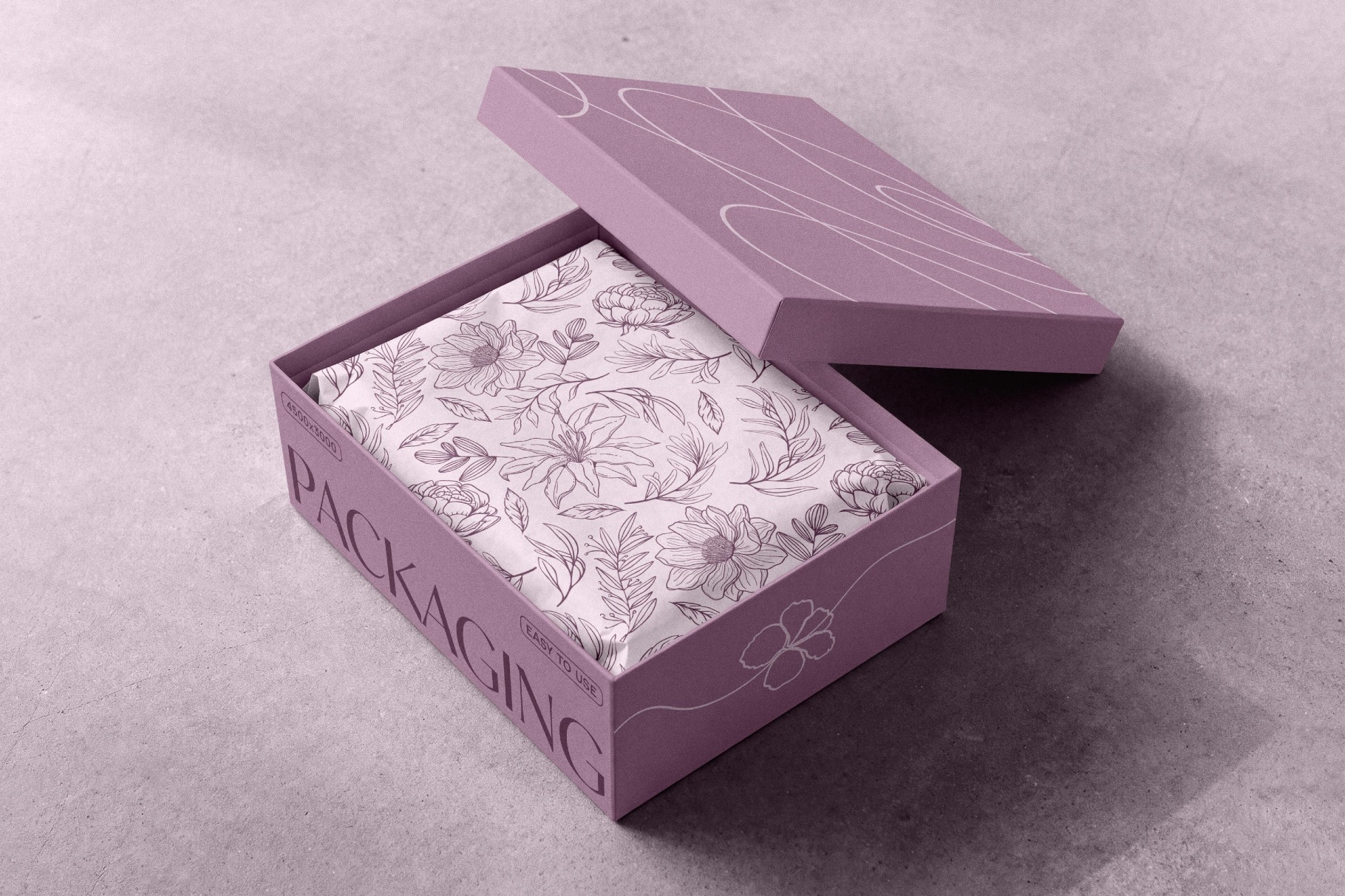 Gift Box & Tissue Paper Mockup