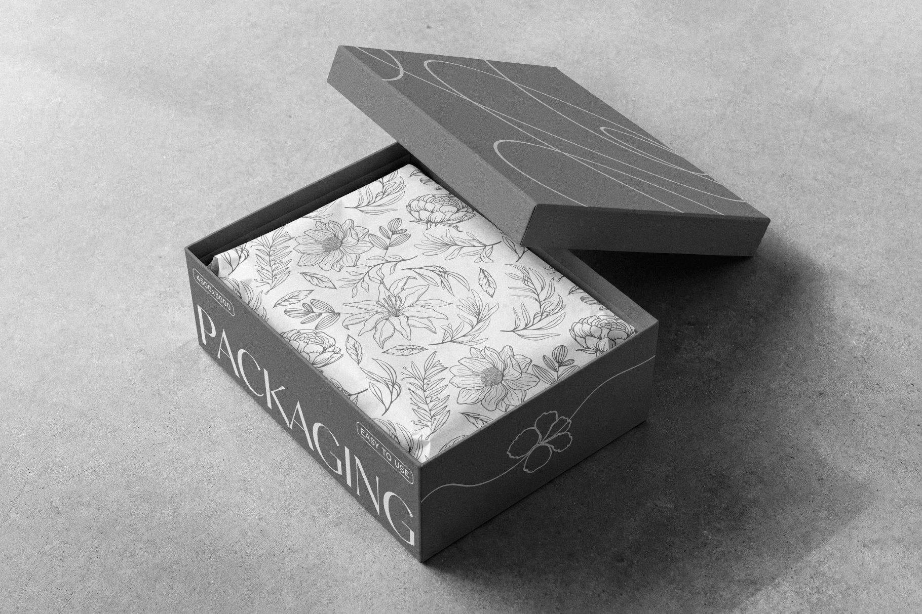 Gift Box & Tissue Paper Mockup
