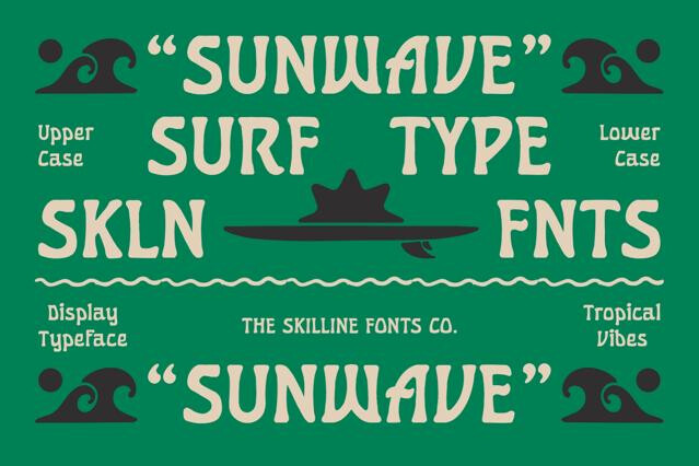 Sunwave - Vintage Surf Display Font