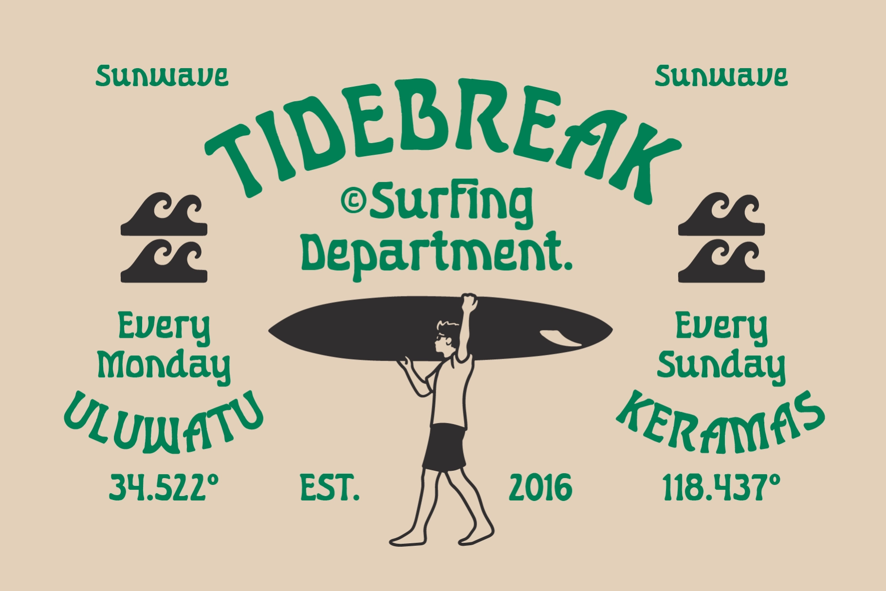 Sunwave - Vintage Surf Display Font