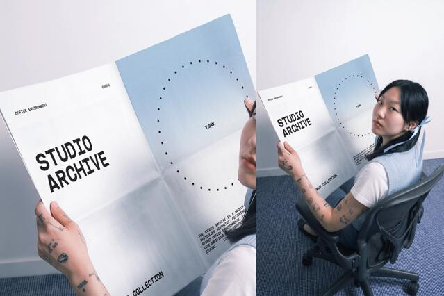 Over-the-Shoulder Paper Print Mockup