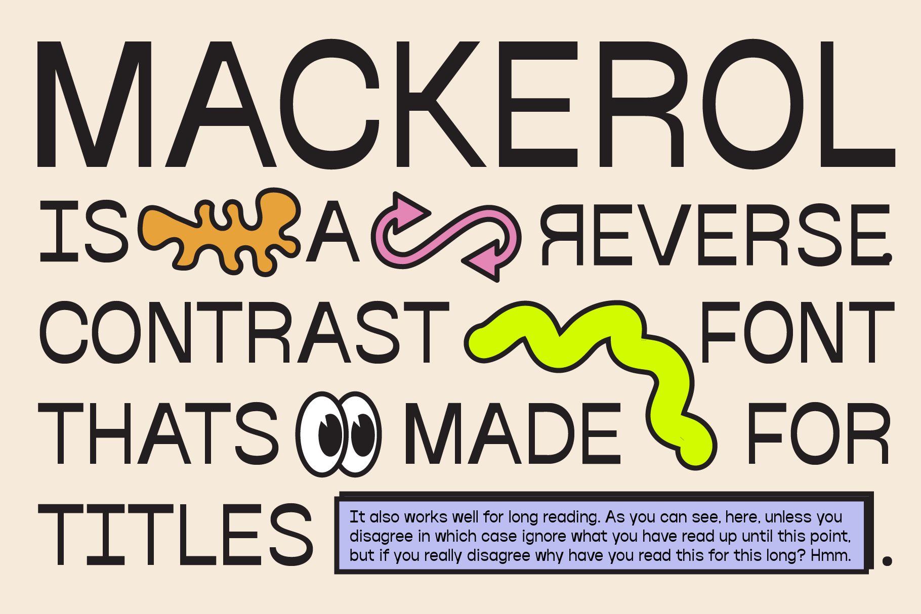 Mackerol - Bold Reverse Contrast Display Font