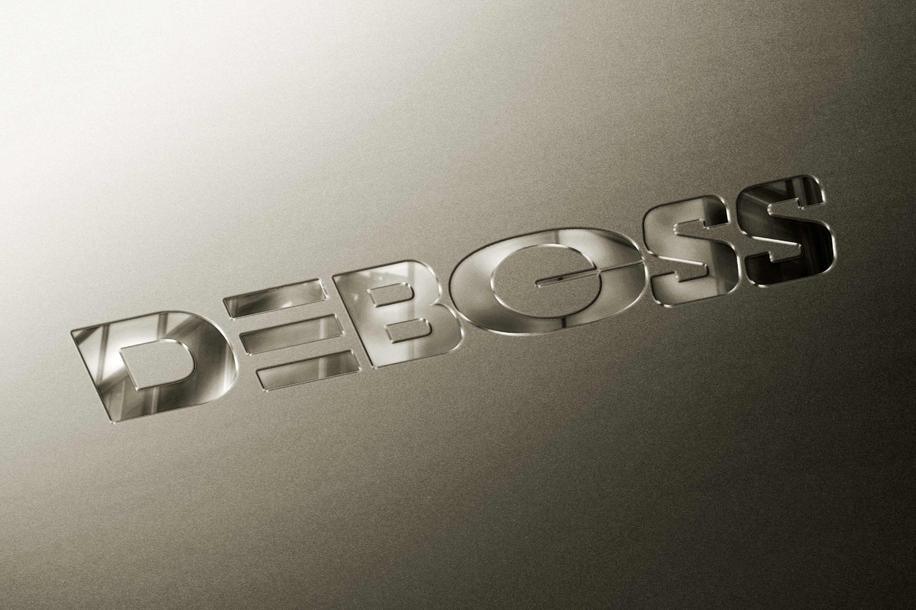 Debossed Glass Metal Mockup
