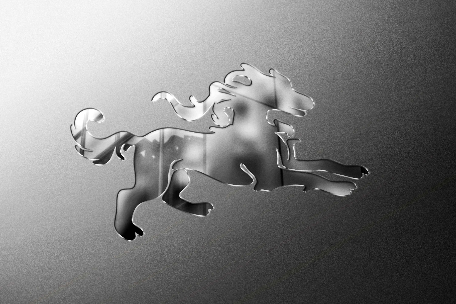 Debossed Glass Metal Mockup