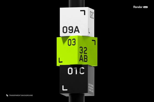 Pole Mounted Signage Mockup