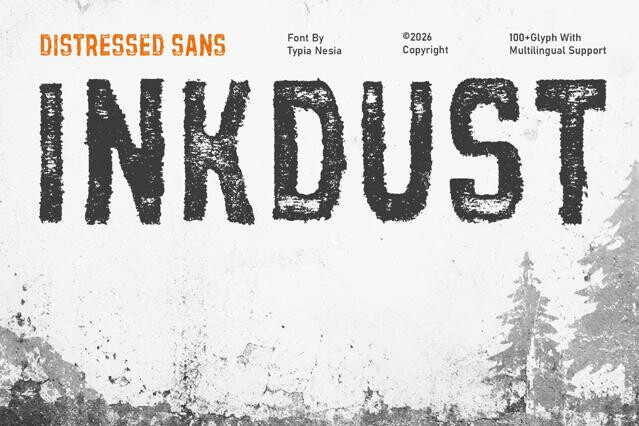 Inkdust - Distressed Vintage Sans Serif Font